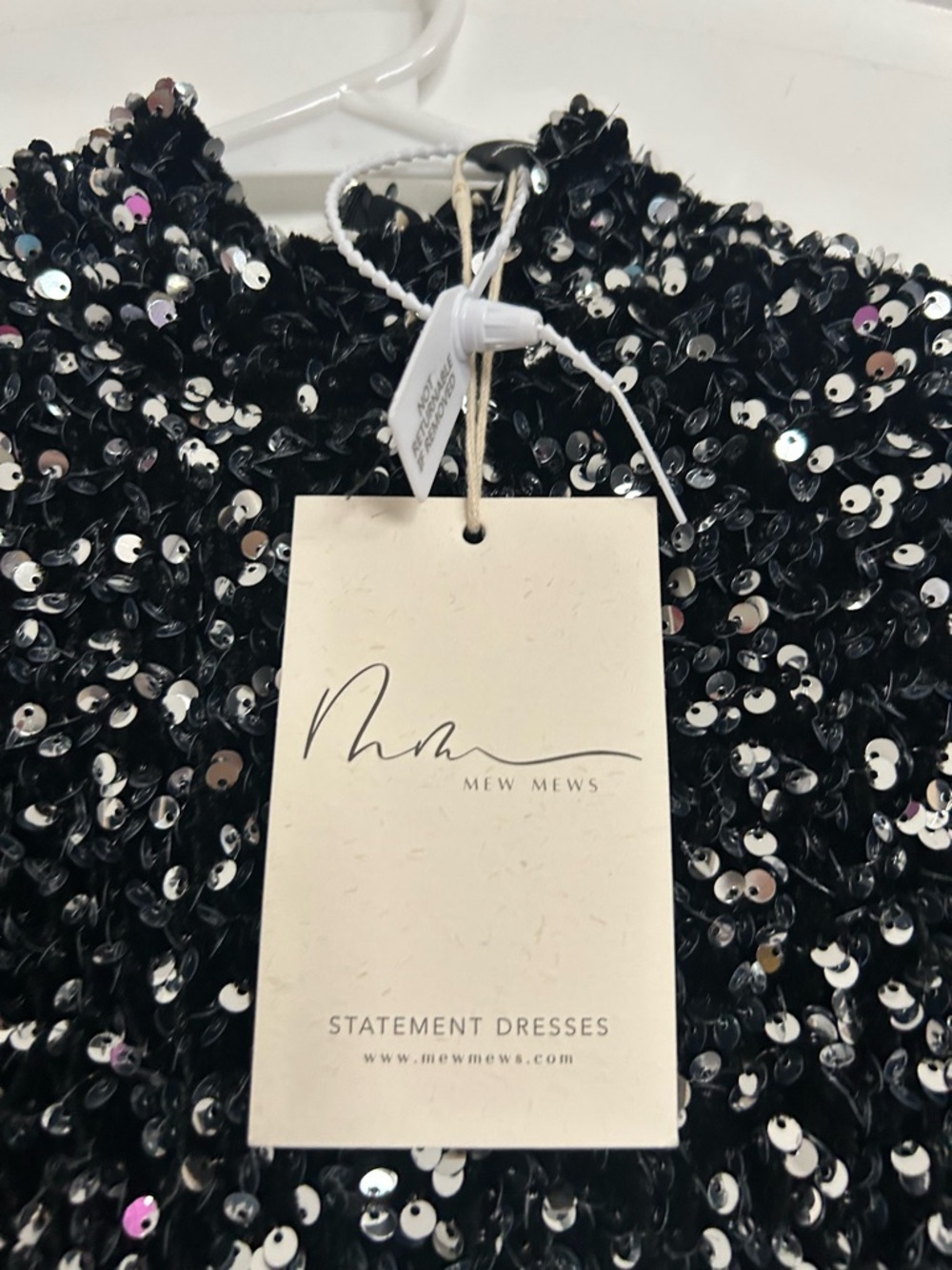 Mew Mews Sequin Sparkling Sleeveless Mini Dress Size M NWT Chic Wedding 90s Glam - Picture 8 of 14